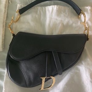 Black Dior saddle bag
